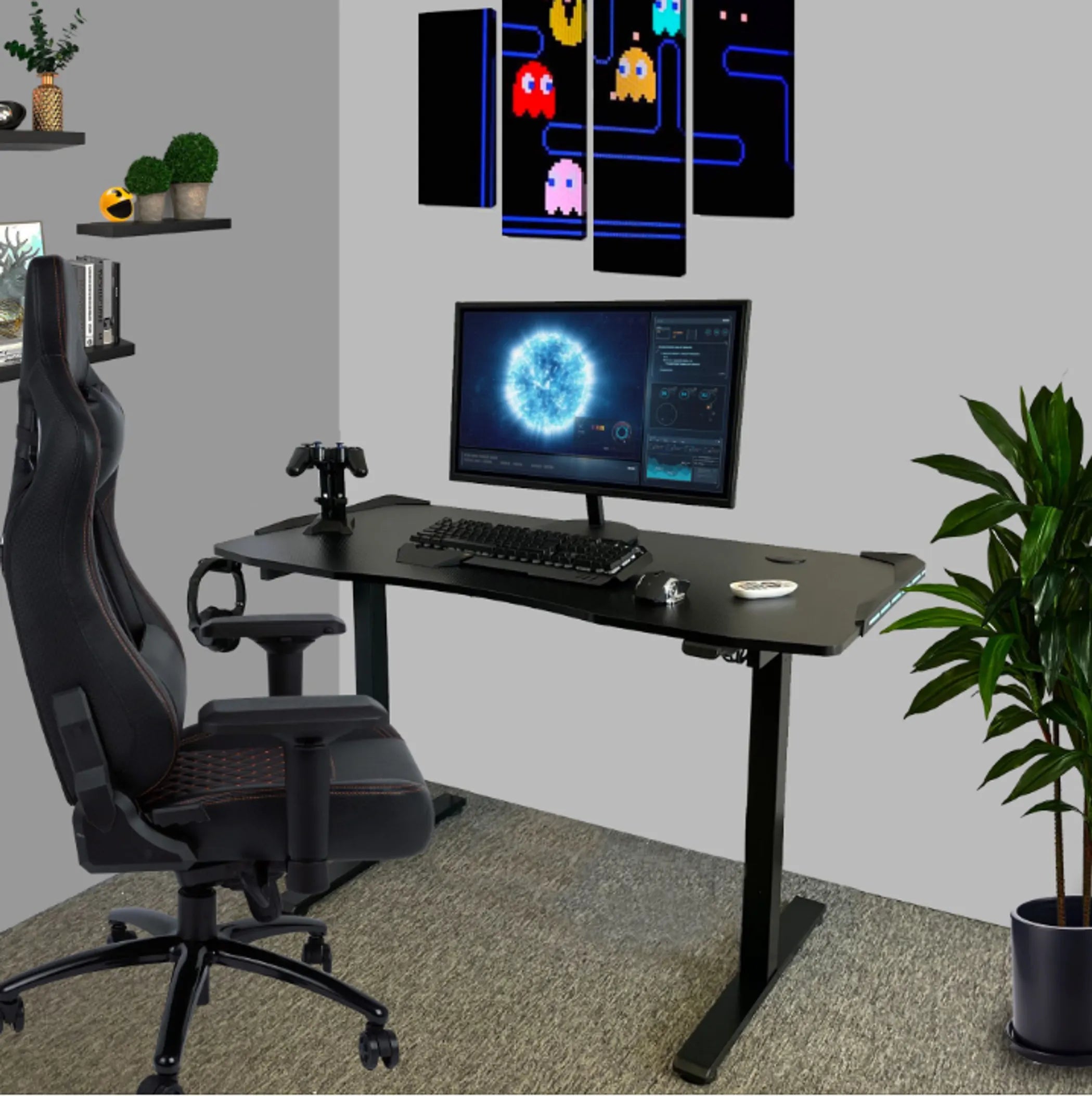 Tron Gaming Desk - Ergonomic height adjustable motor